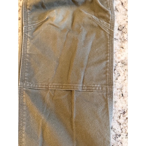 Carhartt double knee work pants olive green men's 33x34 reinforced *small hole* - Picture 4 of 8